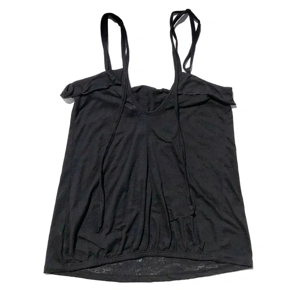 Silence + Noise Tank Top Women Small Spaghetti Strap Sleeveless Black Lace Print - Picture 5 of 11